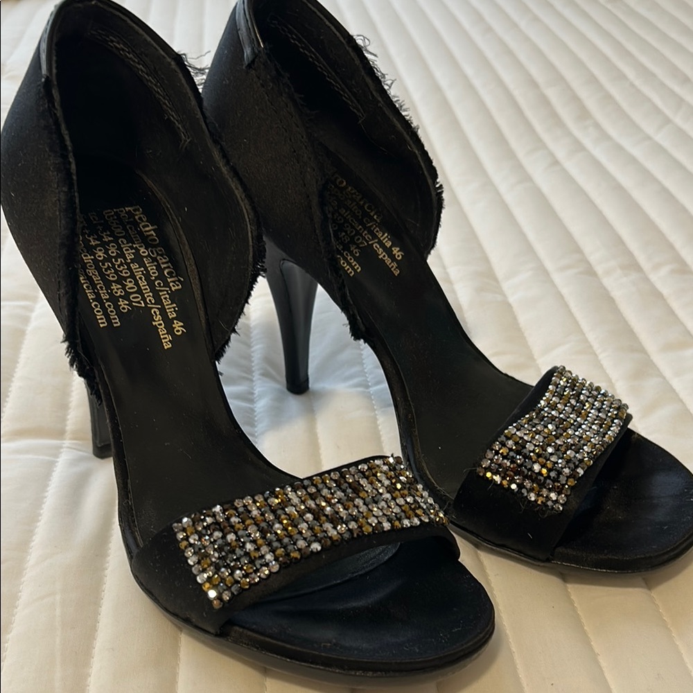 Black Satin Women's Heels